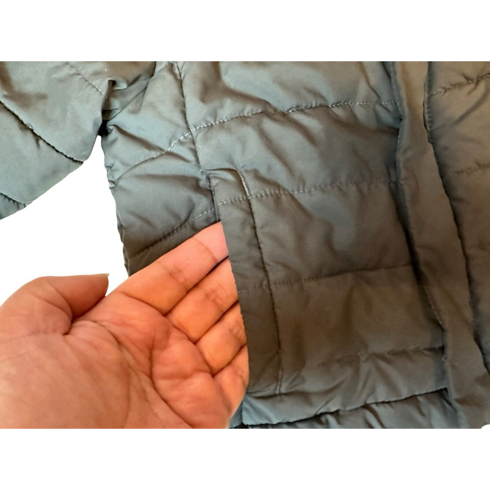 COLUMBIA Powder Lite Boys Hooded Jacket 3T Black-Grey-Orange - Picture 8 of 12